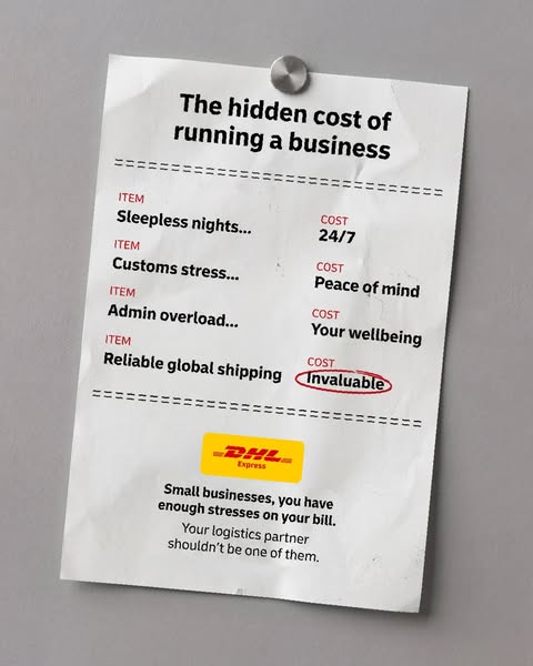 The image depicts a list of the common stresses on business owners such as sleepless nights, customs stress, and admin o