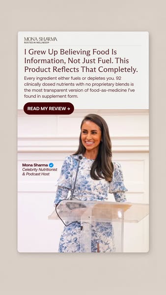 Mona Sharma Health and Wellness ad