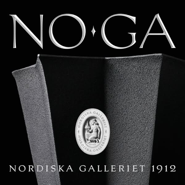 This image ad features the logo of NO. GA set above an image of a dark vase that is branded with the NORDISKA GALLERIET 