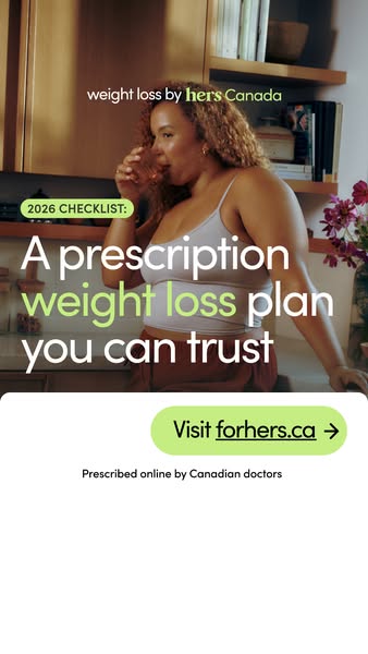 This image ad promotes a prescription weight loss plan from Hers Canada, emphasizing trust and accessibility through onl