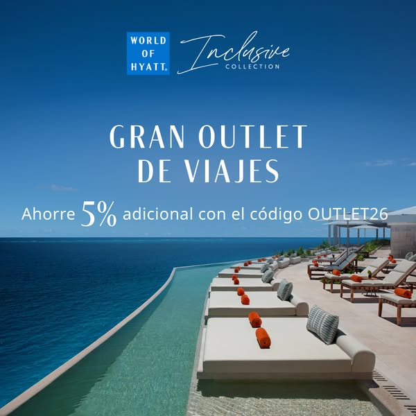 This image ad promotes World of Hyatt's Inclusive Collection. It features a serene view of an infinity pool overlook