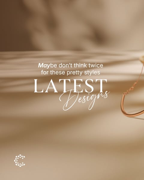 This ad is for jewelry. It shows a necklace and uses the hook "Maybe don't think twice for these pretty styles&
