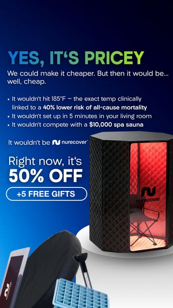This ad for Nurecover highlights its higher price point while showcasing its quality and health benefits over cheaper al