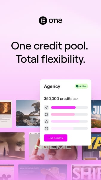 This ad promotes a service called One, which provides a single credit pool for flexible usage. The ad features the compa