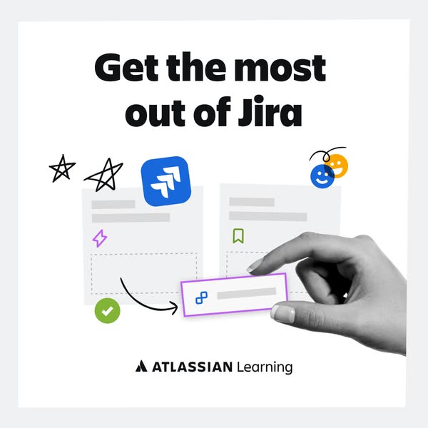 The image ad is designed to showcase Atlassian Learning's Jira training resources, emphasizing ease of integration a