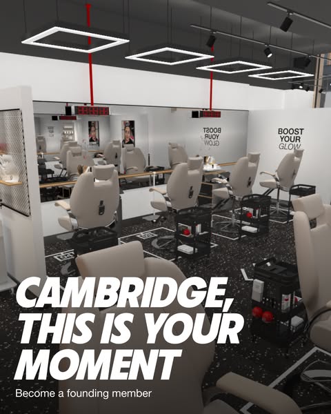 This image ad is for a new location opening of a beauty salon, inviting people to become founding members.