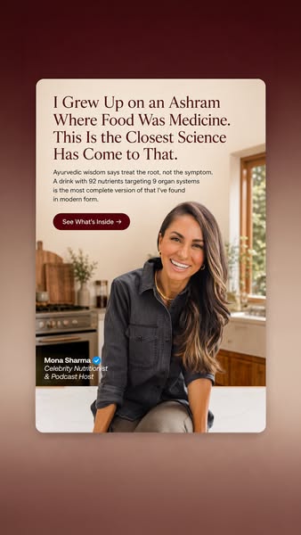 Mona Sharma Health and Wellness ad