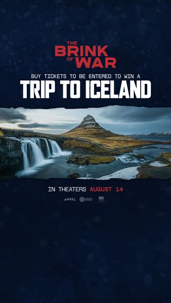 This image ad promotes the movie, The Brink of War. The ad features a scenic landscape and encourages viewers to buy tic