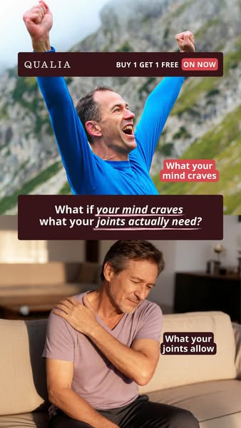 The ad aims to address the disconnect between what our mind craves and what our joints need as we age. It presents a sol