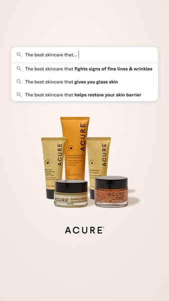 This ad features skincare products, implying the brand offers solutions for common skincare concerns through a visual se