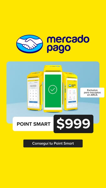 This ad promotes the Point Smart device from Mercado Pago. It features an image of the product and includes text that hi
