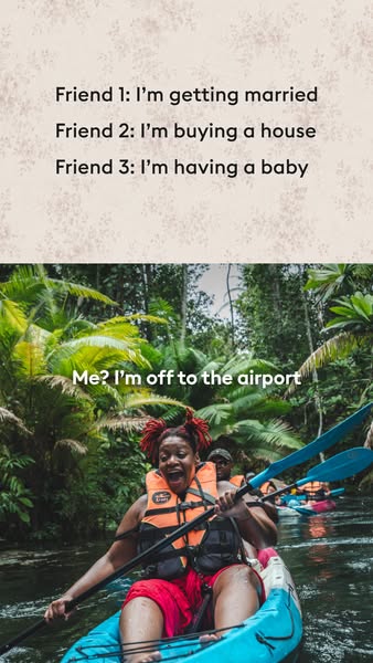 The ad presents a comical juxtaposition between traditional milestones like marriage, homeownership, and childbirth with