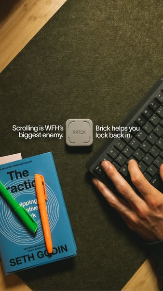 Ad showcasing how Brick helps you lock back in if scrolling is your biggest enemy.