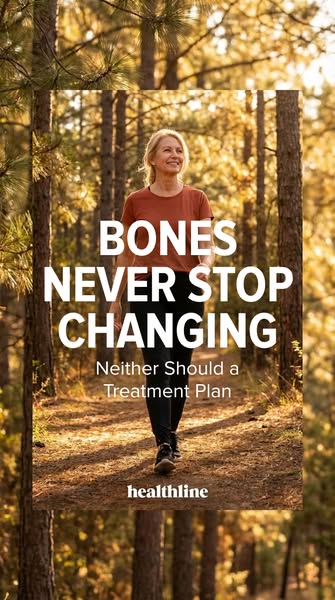 This image ad for Healthline features an older woman walking on a nature trail, emphasizing the importance of adapting b