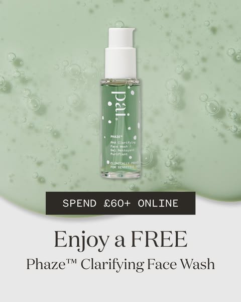 This ad promotes Pai's Phaze Clarifying Face Wash by offering a free product with a minimum online purchase. The ad 
