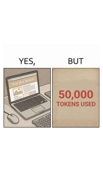 This ad uses a comic book style illustration of a person working on a website to show the ease of getting started with a