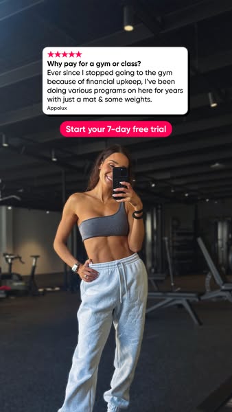 This ad features a testimonial from a satisfied Appolux customer who decided to leave the gym due to financial reasons, 