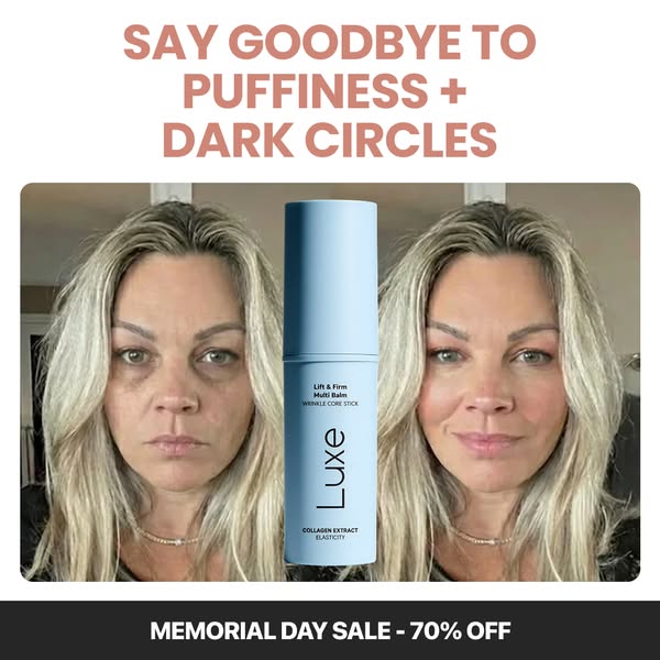 This ad features a before-and-after comparison of a woman's face, highlighting the effects of a multi balm wrinkle c