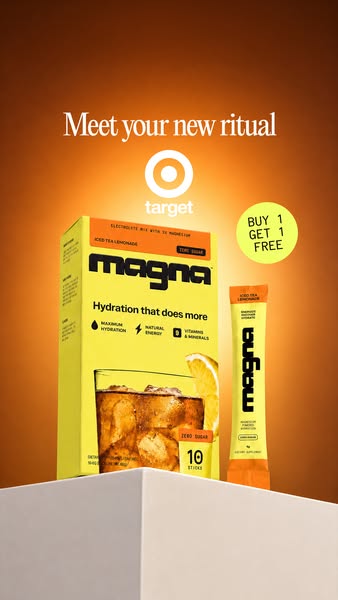 This image ad for Magna electrolyte mix highlights the brand's new partnership with Target and is currently offering