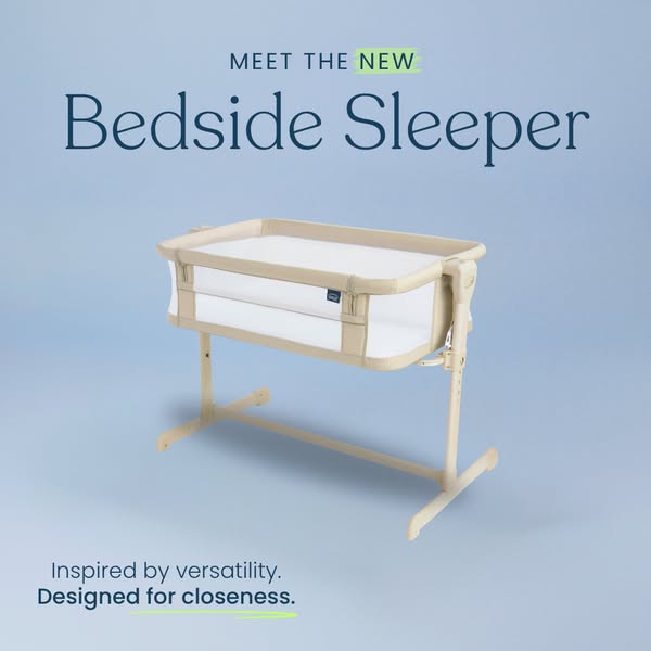 This ad showcases the new bedside sleeper, emphasizing its versatility and closeness.