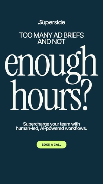 The ad presents a common pain point among marketing teams that there are never enough hours in the day. Superside presen