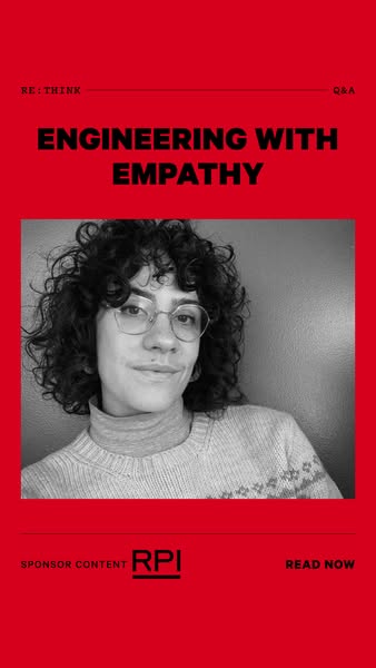 This image ad is a Q&A sponsored story about engineering with empathy.