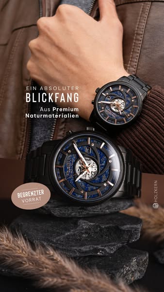 A close up of HolzKern watch with a limited supply.