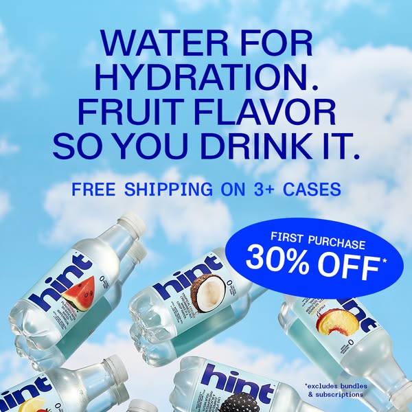 This image ad for Hint water aims to highlight the brand’s commitment to providing fruit-flavored water that helps consu