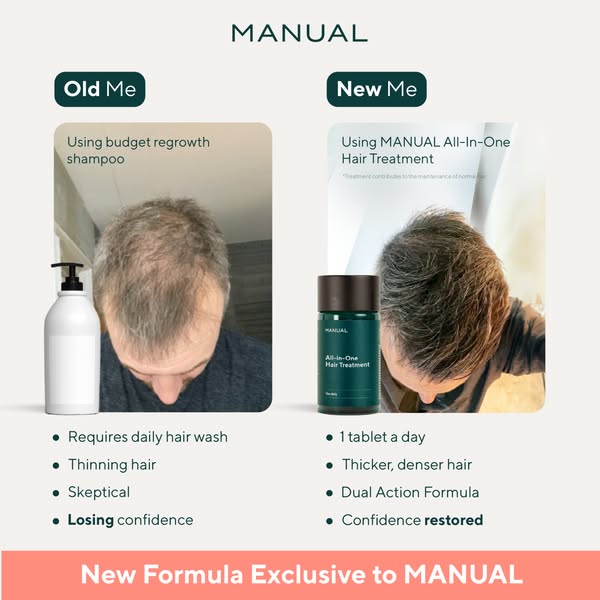 The ad shows a before and after comparison of a man's hair, highlighting the negative effects of using a budget regr
