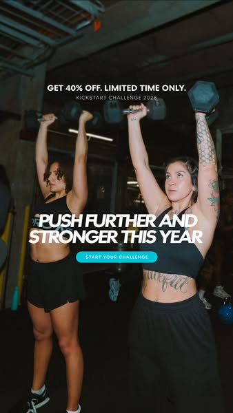 This ad promotes a fitness challenge with a limited-time discount, encouraging viewers to push themselves further and st