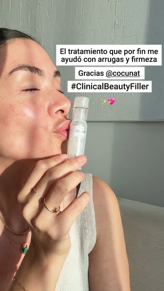 This ad features a woman holding the Coconat Clinical Beauty Filler treatment and a caption that explains the treatment 