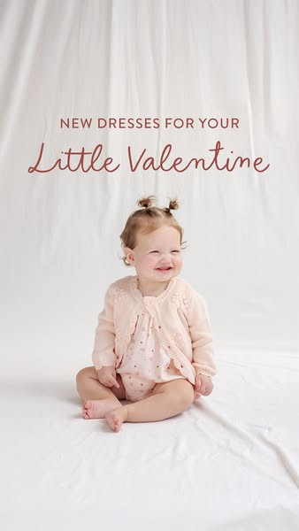 This image ad is for new dresses for a little valentine.