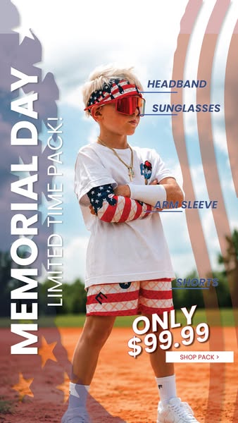 This ad showcases a limited time pack of athletic wear from an athletic apparel brand.