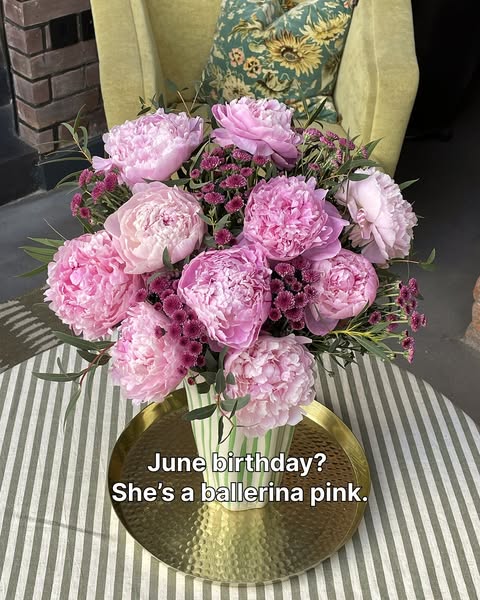 This ad showcases a flower arrangement and positions it as the perfect gift for a June birthday.