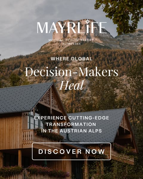 This ad for Mayrlife promotes their medical health resort in Altaussee. It highlights their ability to provide cutting-e