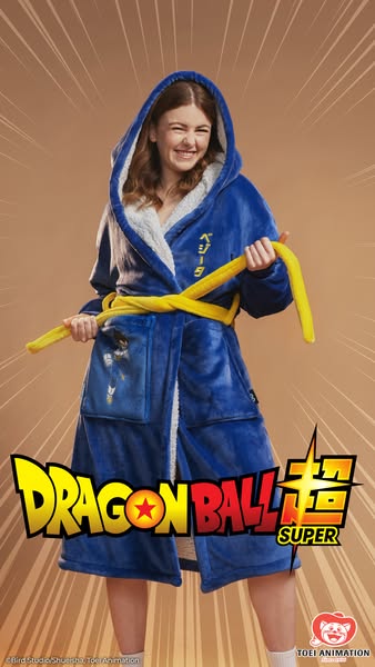 An ad for a Dragon Ball Super themed bathrobe.