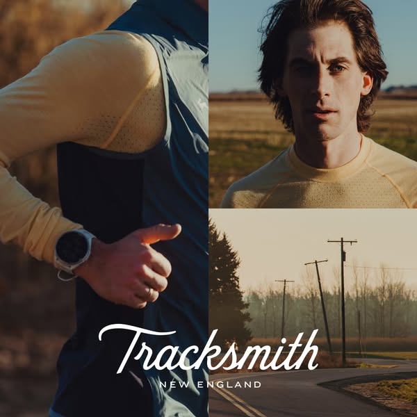 This ad uses a landscape image to show active wear.