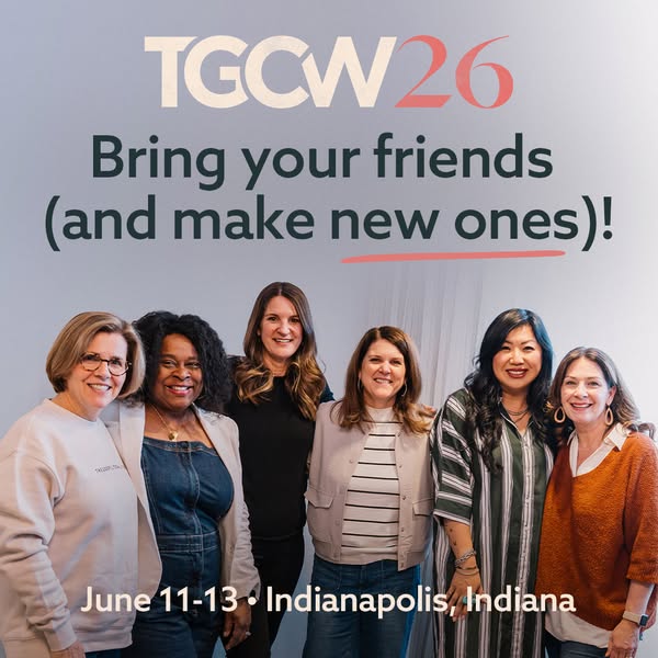 This ad is to promote an in person gathering for women. The ad is headlined by a diverse group of women with a peach ban