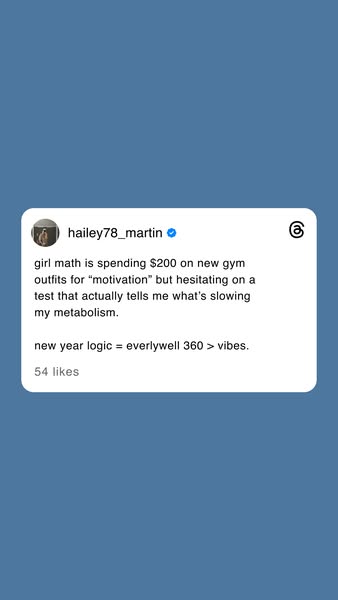 This ad uses a social media post from a user named hailey78_martin to promote Everlywell's metabolism test. The post