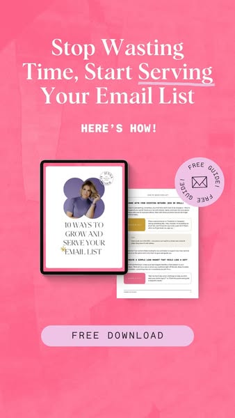This image ad promotes a free guide on how to grow and serve your email list. It uses a bright, eye-catching design with