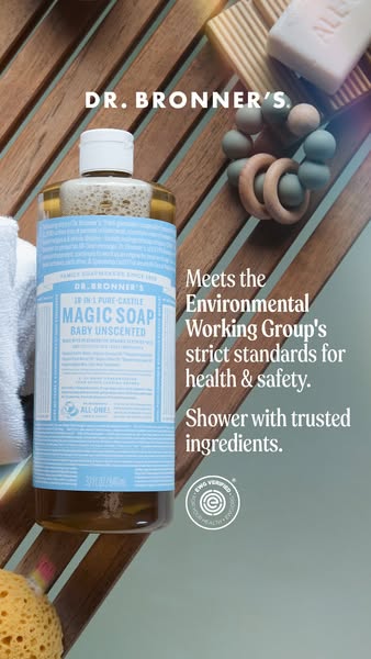 This ad for Dr. Bronner's Baby Unscented Magic Soap highlights the product's trusted ingredients and alignment w