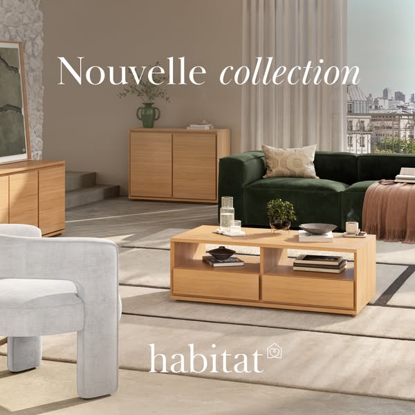 This ad showcases Habitat's new furniture collection, highlighting the brand's modern and stylish designs for th
