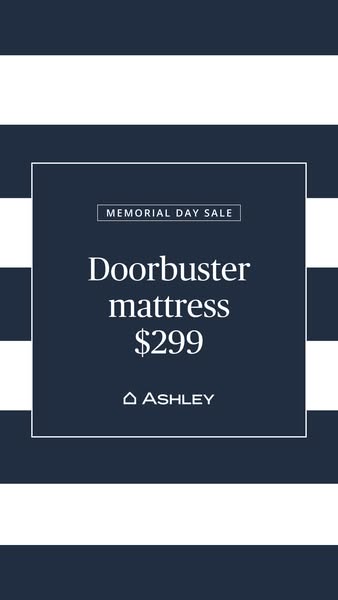 This ad features a mattress on sale for Memorial Day.