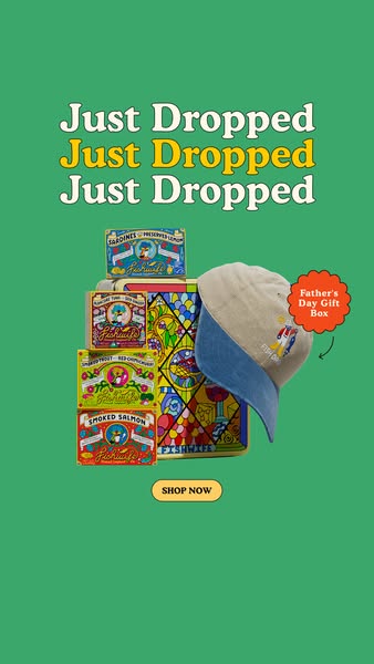 This image ad for Fishwife promotes a new product drop. The ad features stacks of Fishwife tinned fish stacked next to a
