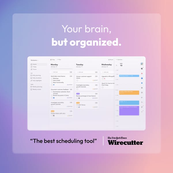 This ad showcases Sumsama, a scheduling tool, and uses a testimonial from The New York Times Wirecutter to highlight its
