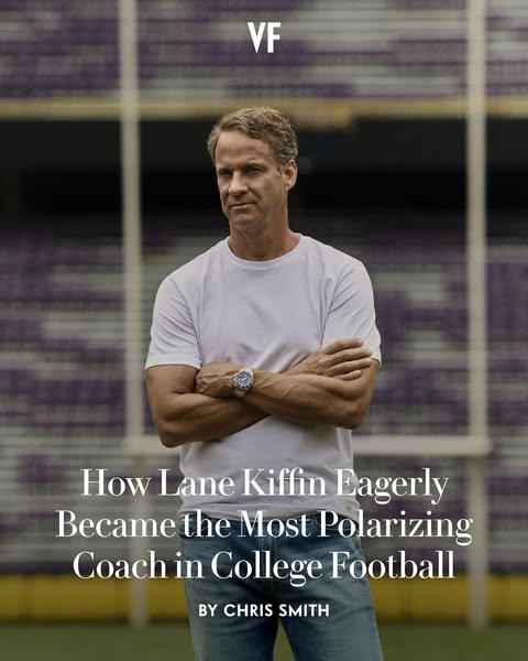 This ad for Vanity Fair features Lane Kiffin, and it is promoting a story about him.