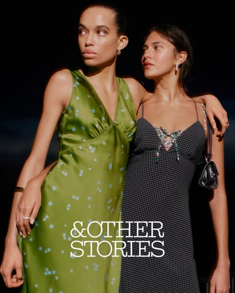 This ad features two women in summer dresses from the brand & Other Stories. The overall effect is clean and high-fa