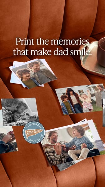 This image ad from Shutterfly encourages users to print photos as a gift idea for Father's Day.