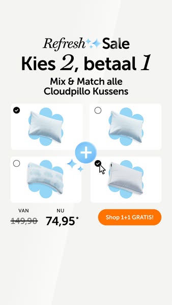 The ad is for Cloudpillo pillows and features a selection of four pillows with an offer to buy two and only pay for one.