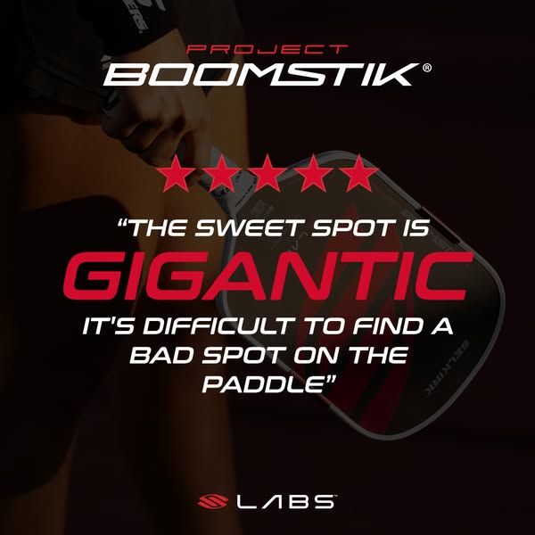 This ad features a testimonial about the Project Boomstik paddle. The ad highlights the paddle's large sweet spot an